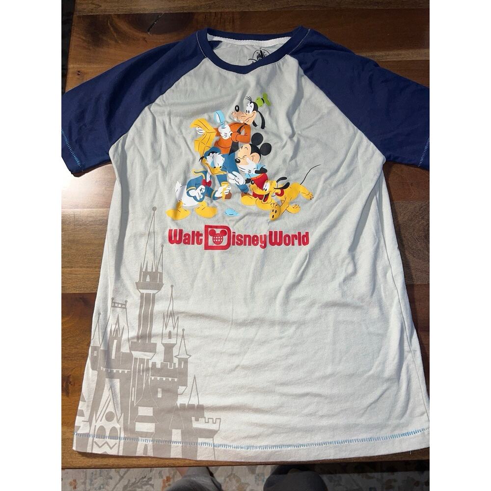 Walt Disney World Disney Parks Kids XL Raglan Shirt Mickey Goofy Donald